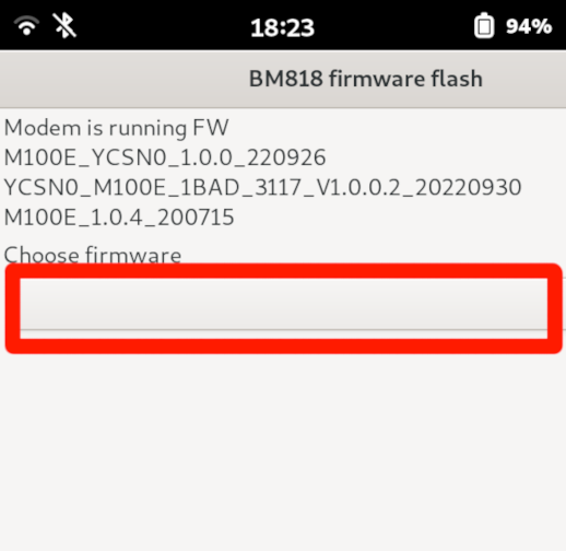 "Choose firmware" button